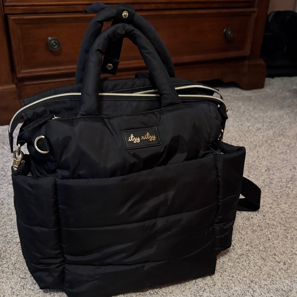 Itzy Ritzy Black Convertible Diaper Bag
